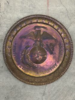 US MARINE CORPS  BRASS PLATE  20" D.