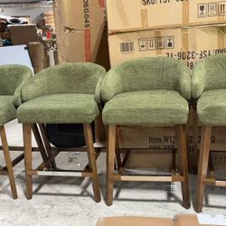 🟢 26" Barrel Counter Height Bar Stools Set of 4