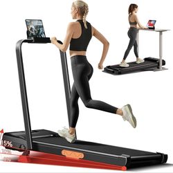 See description pls! LONTEK 3-in-1 Foldable Walking Pad Treadmill 15% Incline Under Desk Treadmills for Home