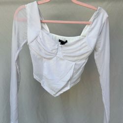 Forever 21 Size Medium White Corset Long Sleeve