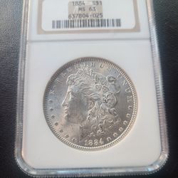 1884 Morgan Dollar Silver MS63