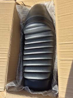 New leather cafe racer motorcycle seat
