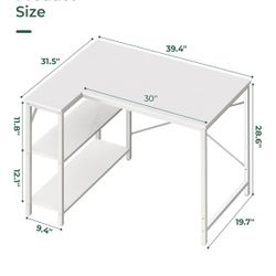 White Desk Assembled 