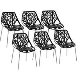 Black Cutout Chairs Chrome Legs 