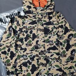BAPE A Bathing Ape Bapesta Sta Snowboard Jacket Yellow Camo
