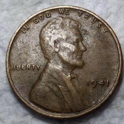 1941 Wheat Cent Error "L" on Rim