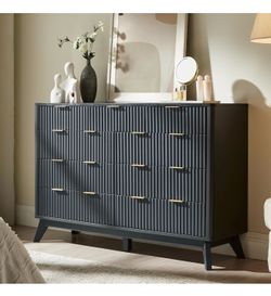 Fluted 7 Drawers Dresser, 54" Wide Modern Chest of Drawers