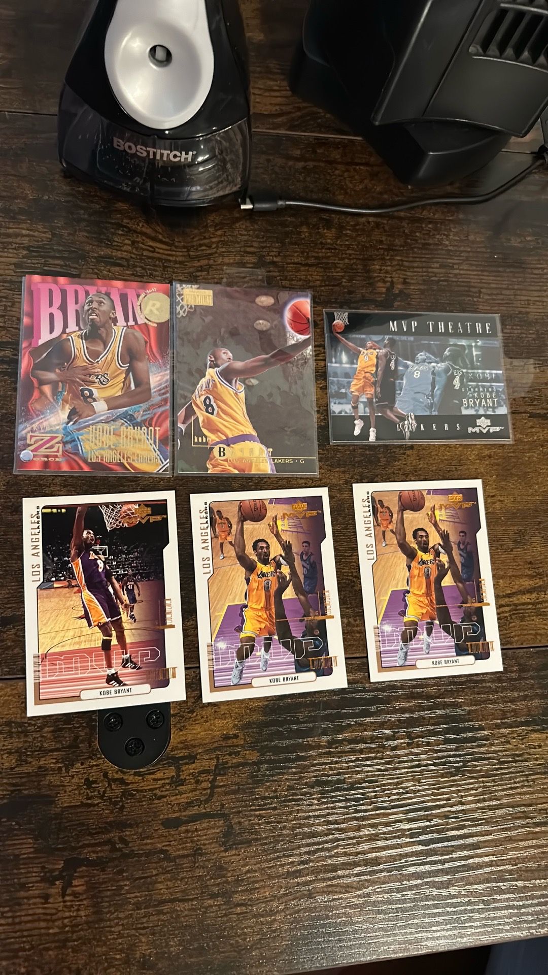 Kobe Bryant 6 kids! Includes a rookie card and a numbered card. As well as MVP theatre card.