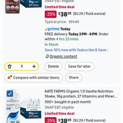 Kate Farms High protein Shakes Premade Has Lots Of Vitamins And Minerals Into Them