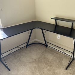 L Shaped Gaming/Office Desk Corner Desk With Monitor Stand