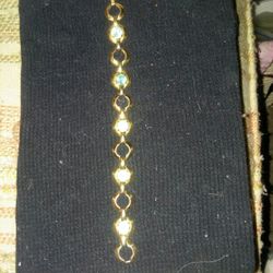 Sterling Bracelet With Aqua Stones 