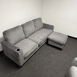 78" Three Seater Sofa With Ottoman