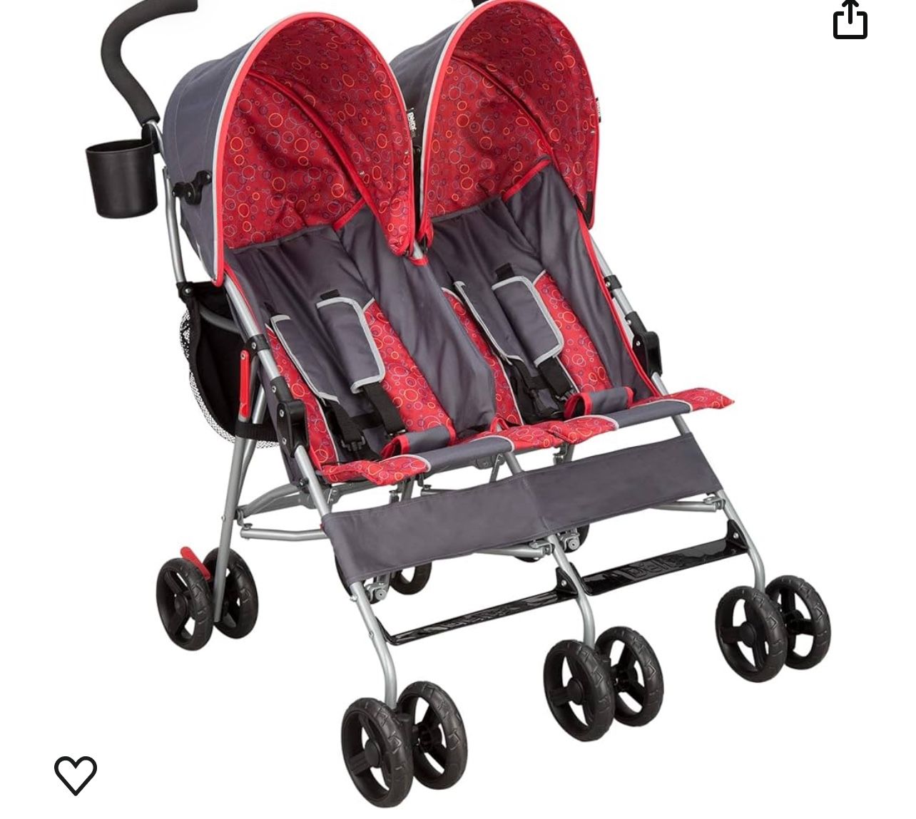 LX Side by Side Stroller - with Recline, Storage & Compact Fold