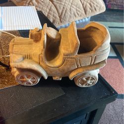 Clay Jalopy Car Planter 6”x8”.  Heavy. Great For Succulents. 