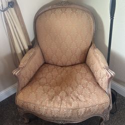 antique cushioned chair set 