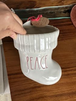 Rae Dunn Peace Stocking