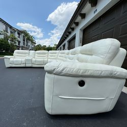 Sectional Sofa/Couch - Off White - Leather - Cheers - Delivery Available 🚛