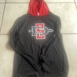 San Diego State University Black Red Hoodie Size Medium 