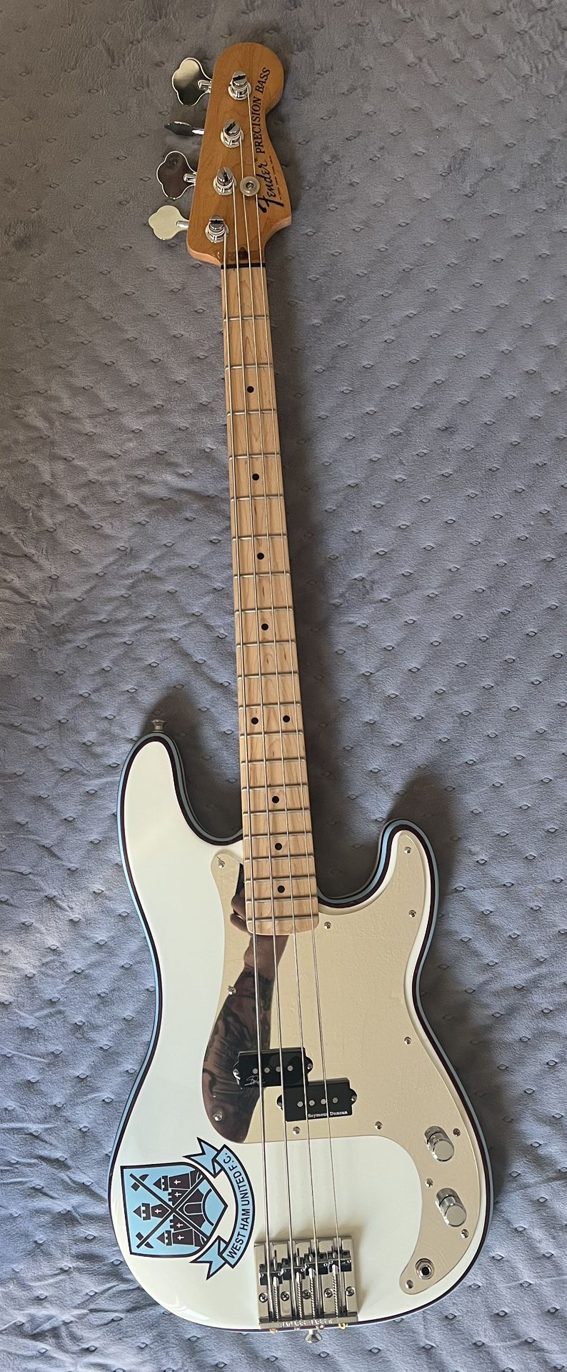 FENDER STEVE HARRIS SIGNATURE BASS GUITAR,  HARDSHELL CASE, MAPLE BODY, WITH PROPER UPGRADES