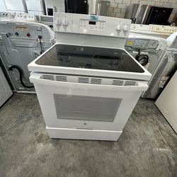 Ge Electric Stove Glass Top White Cocina Blanca 
