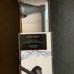 Delta Stryke 77655-BL Black Tissue Holder NIB 