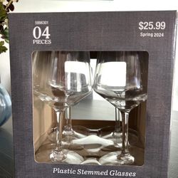 Plastic Stemmed Glasses 