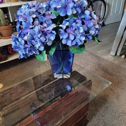 Vase , Glass, Blue