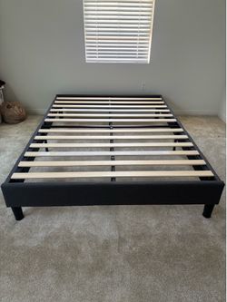 Dark gray bed frame