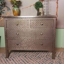 Vintage Boho Metal Embossed Dresser