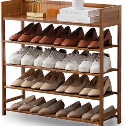 Suwoic Bamboo Shoe Rack Organizer,