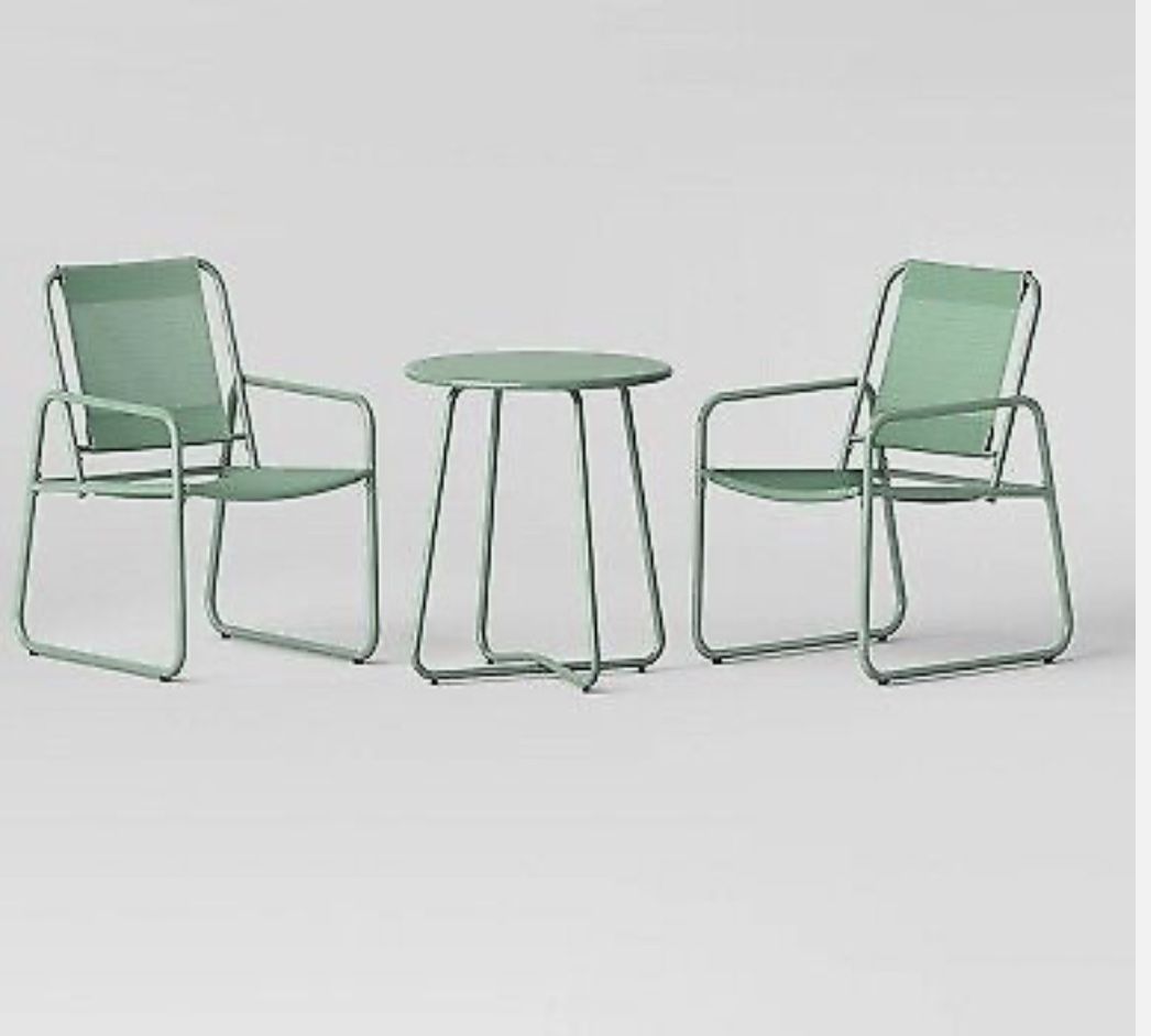 3pc Metal Patio Bistro Set, Outdoor Furniture Set- Green - Room Essentials
