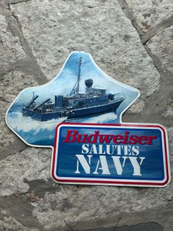 1994 Vintage Budweiser Salutes Navy Bar Sign
