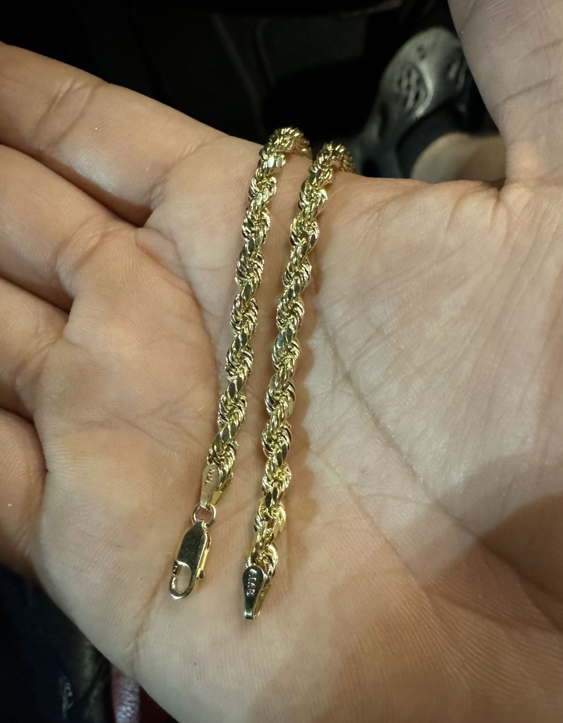 10k Gold Thick 4.5mm Rope Bracelet 8β Oro 10 Kt