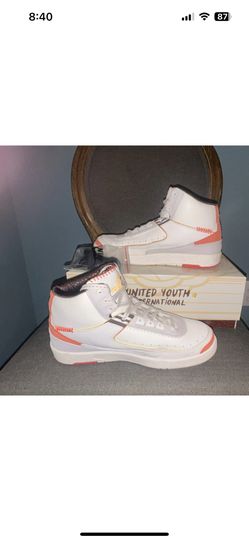 Nike Air Jordan 2 Maison Chateau Rouge White Orange High Top Men's Sneakers