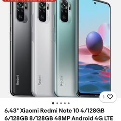 Sell pfone unlocked 6.43" Xiaomi Redmi Note 10 4/128GB 6/128GB 8/128GB 48MP Android 4G LTE Phone