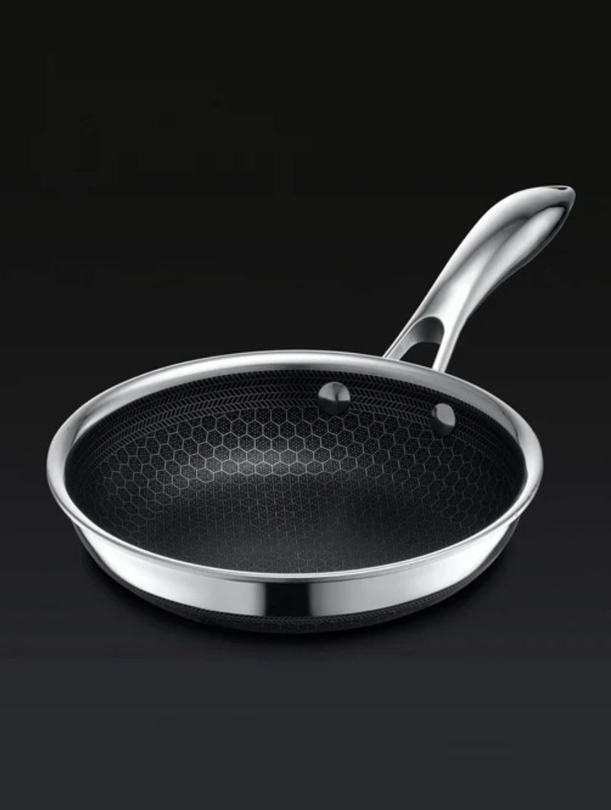 HEXCLAD Hybrid Fry Pan with Lid, 7" - Retail $103