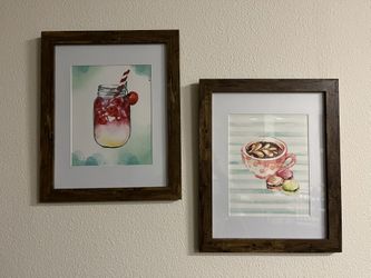 Set of 2 Framed Kitchen Wall Art Prints – Great Condition