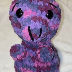 Crochet Purple Dino Plush,Dino Stuffy, Crochet Plush, Plush Toy