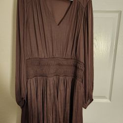 Womens Brown Nine West Long Sleeve Dress