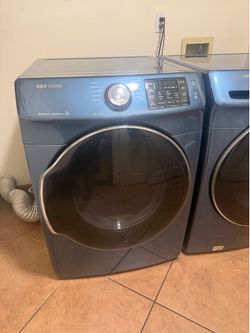 Samsung peacock blue gas washer & dryer