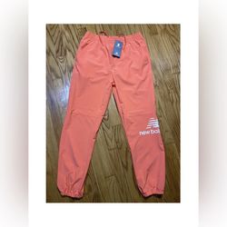 NEW BALANCE  4-Way Stretch Pants W Zip Back Pocket Men’s Sz L New Peach & White