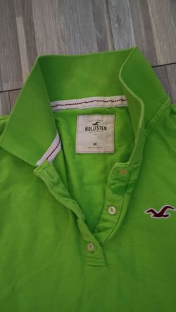 Hollister Polo Shirt Green Size Medium