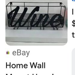 New Metal Wine Rack With 4 Stem Glass Holders