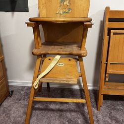 Vintage Wooden High chair 