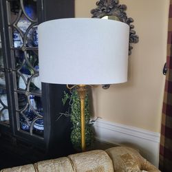 White Linen Drum Shade floor table Lamp hanging pendant light