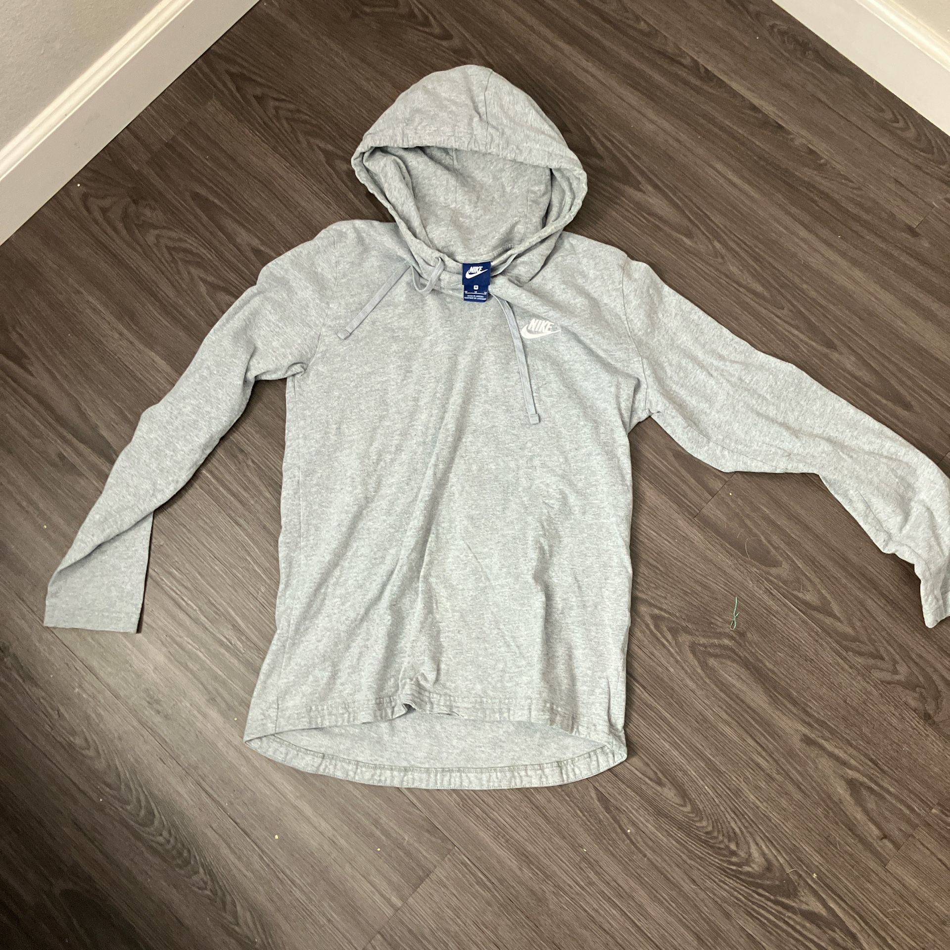 Vintage Nike Gray Lightweight Hoodie Men’s Medium 