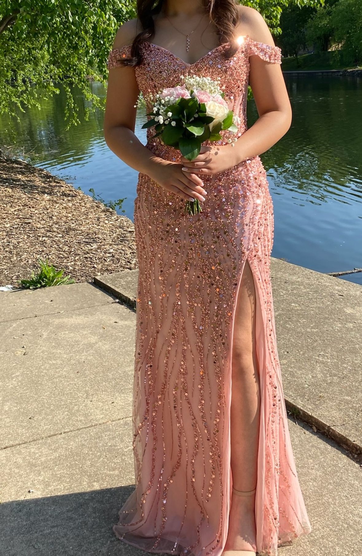 Rose Pink Prom Dress Size 2