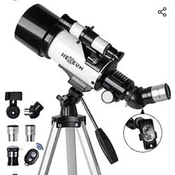 Telescope for Kids & Adults - 70mm Aperture 500mm AZ Mount Fully Multi-Coated Optics Astronomical refracting Portable Telescopes, with Tripod Phone Ad