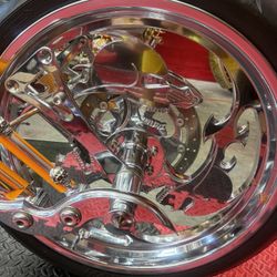 New  Motorcycle Chrom Skull Wheel 21 Inch With Tire 