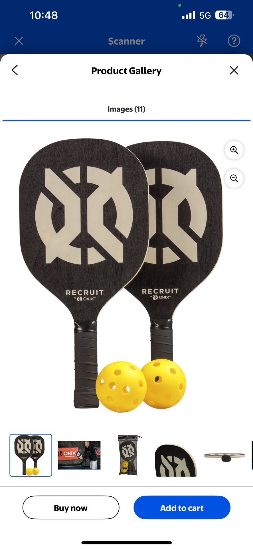 Recruit by ONIX Wood Pickleball Starter Set for All Ages and Levels to Learn to Play, Black Brand New
